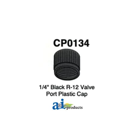 1/4 Black R-12 Valve Port Plastic Cap (5 Pack)